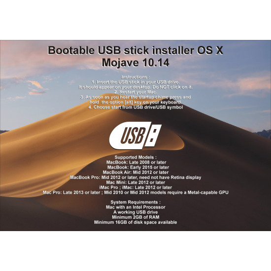 minimum usb drive size for mac install